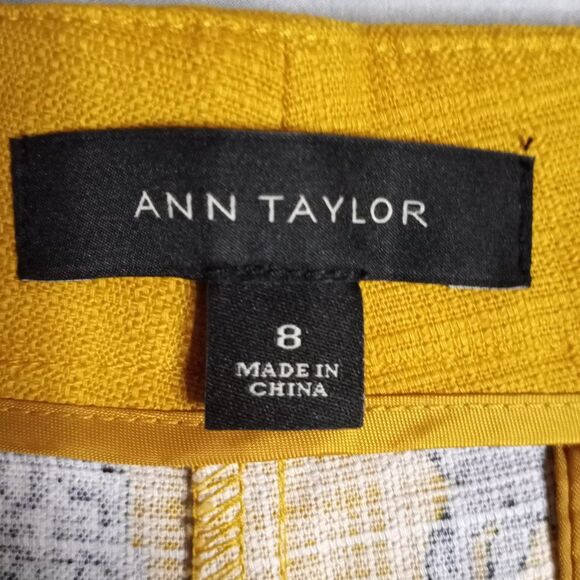 Ann Taylor Shorts Womens Size 8 Gold Pineapple Print Hawaiian Beach Vacation - Picture 6 of 6